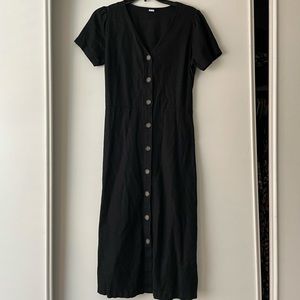 Maxi length dress with buttons up the front